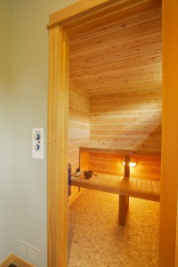 Plaisted in home sauna