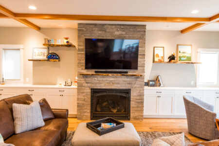 Alleva fireplace and TV